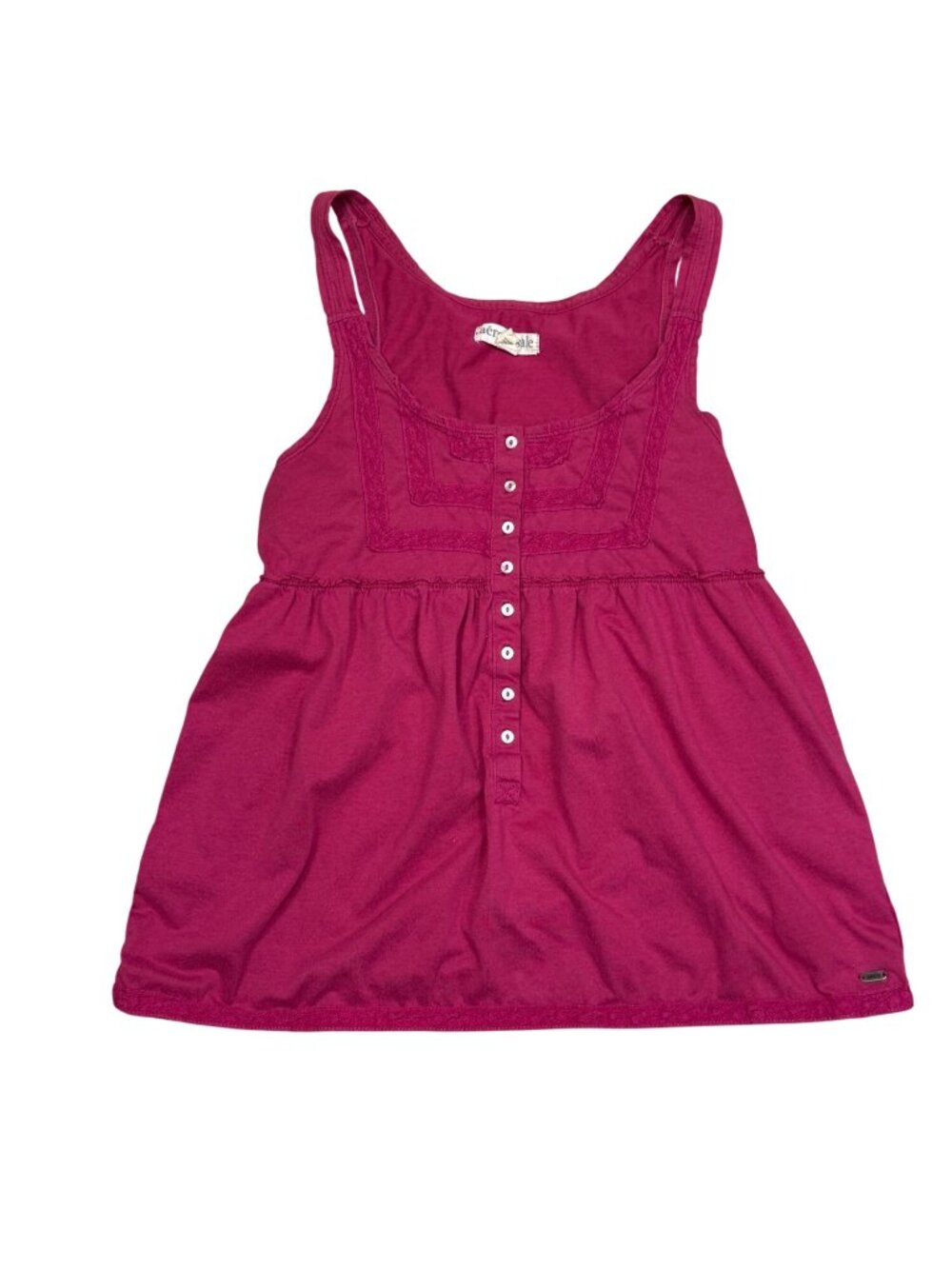 Y2K Aeropostale Berry Babydoll Tank Top Sleeveless Henley Size Small EUC